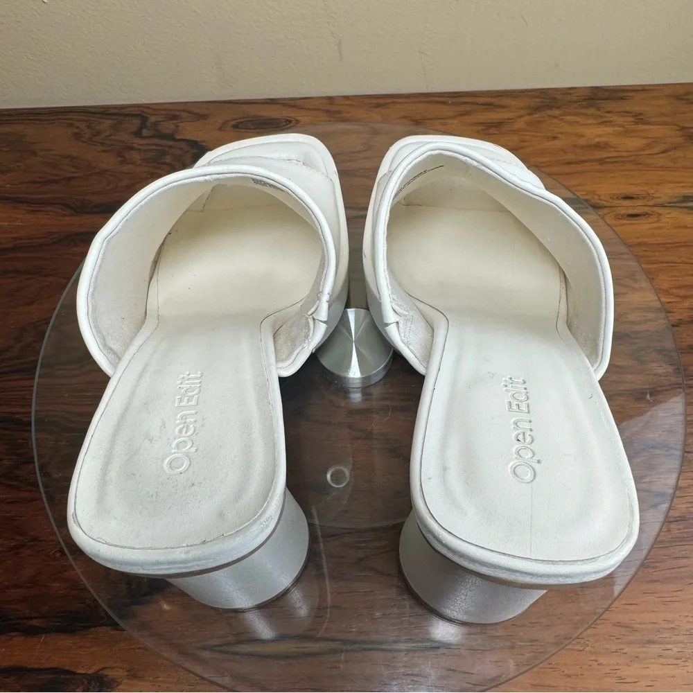 OPEN EDIT Penni Platform Slide Sandal In Ivory